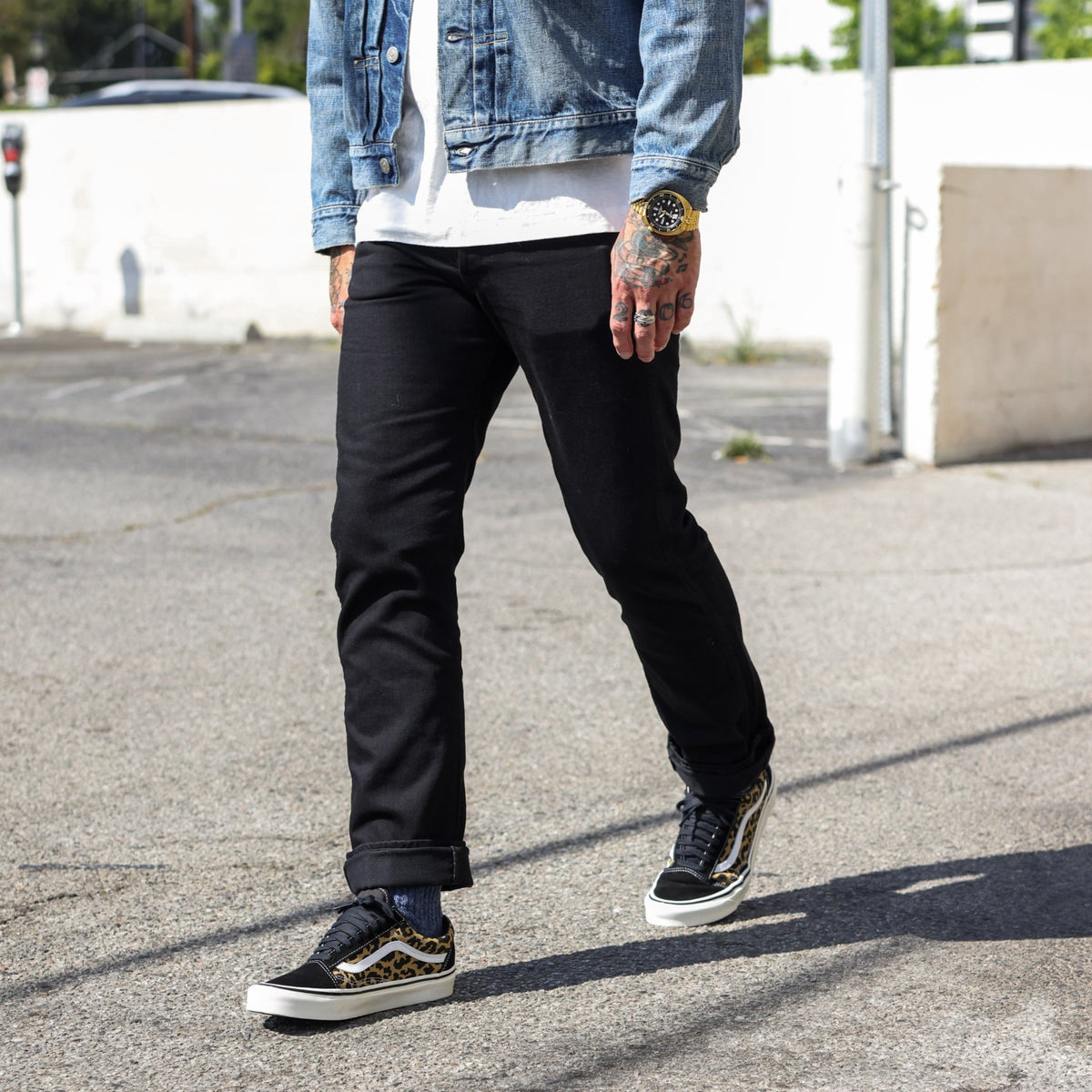 Full Count 1109BKBK Slim Straight Double Black Selvedge Denim