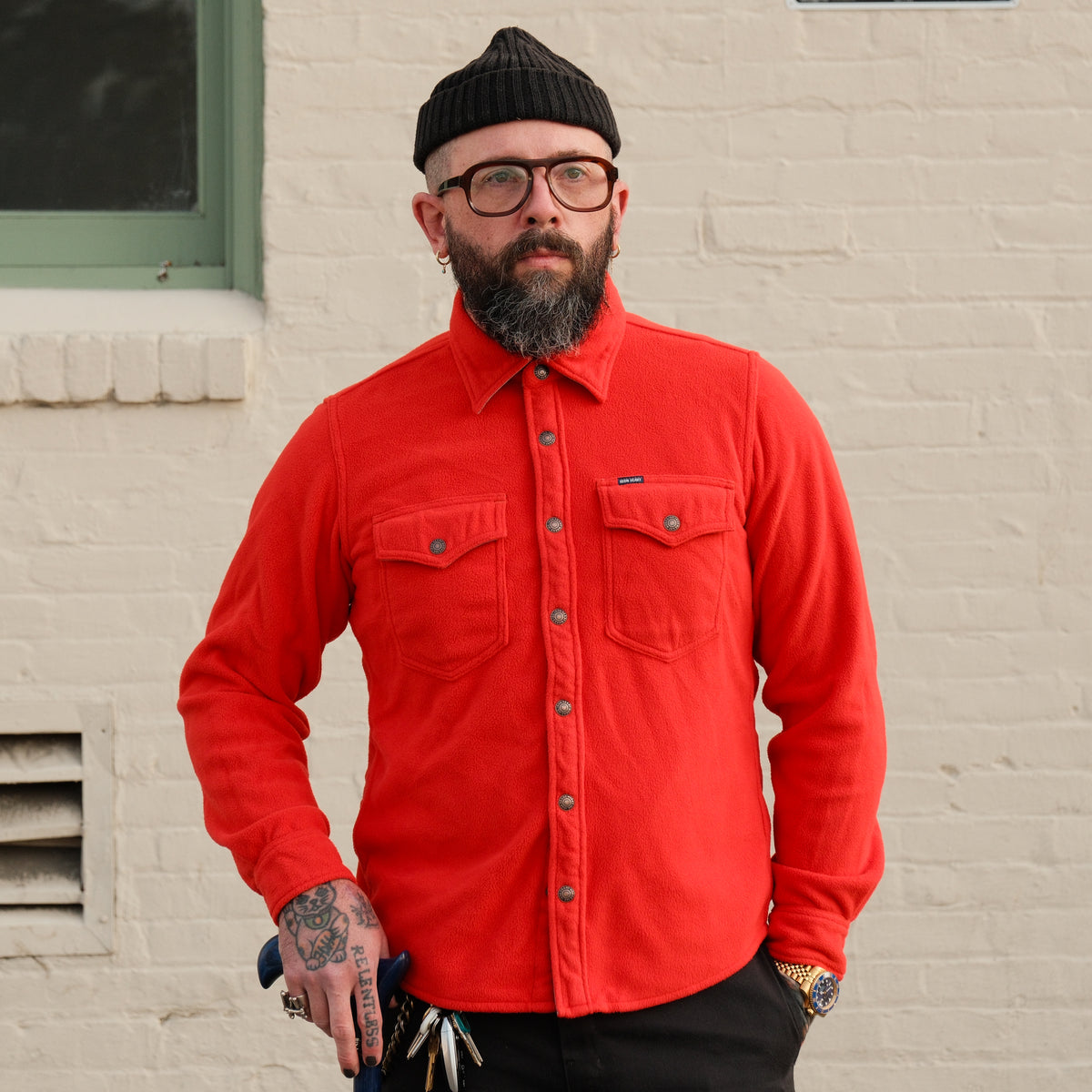 Vintage Indigo Red Shirt Mens 1XB USA Crewneck T Shirt 90s Industrial Denim
