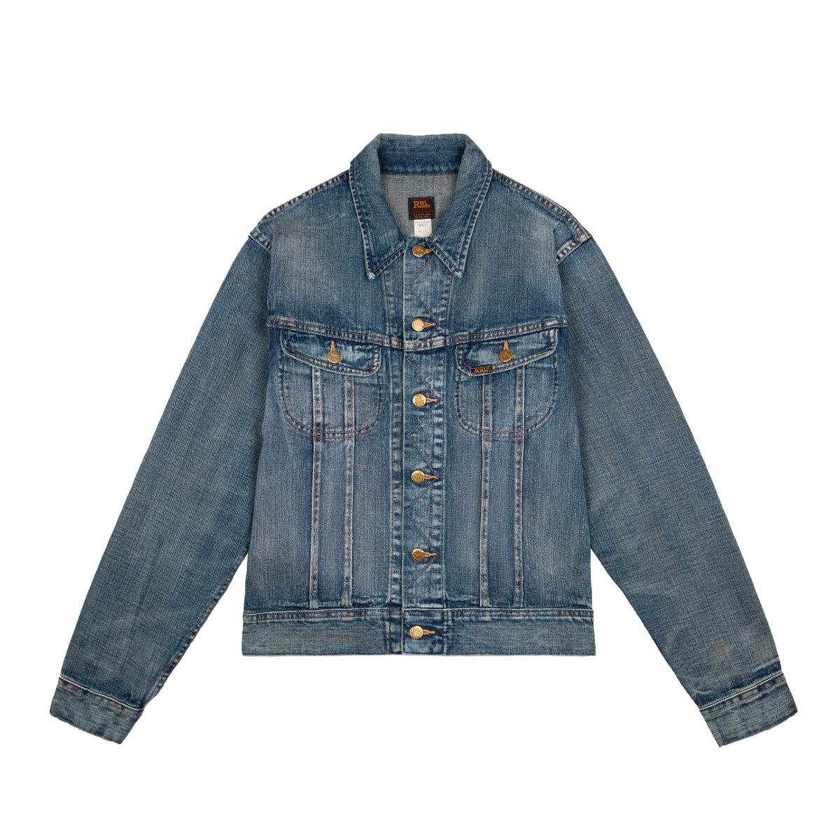 RRL - Valero Cotton Indigo Denim Jacquard Trucker Jacket – Louie