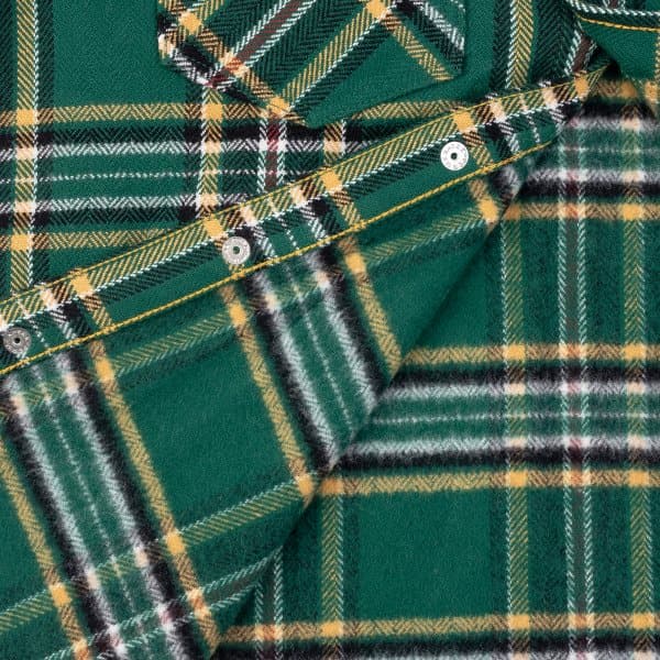 IHSH-311-GRN Ultra Heavy Flannel Western Shirt Tartan Check Green