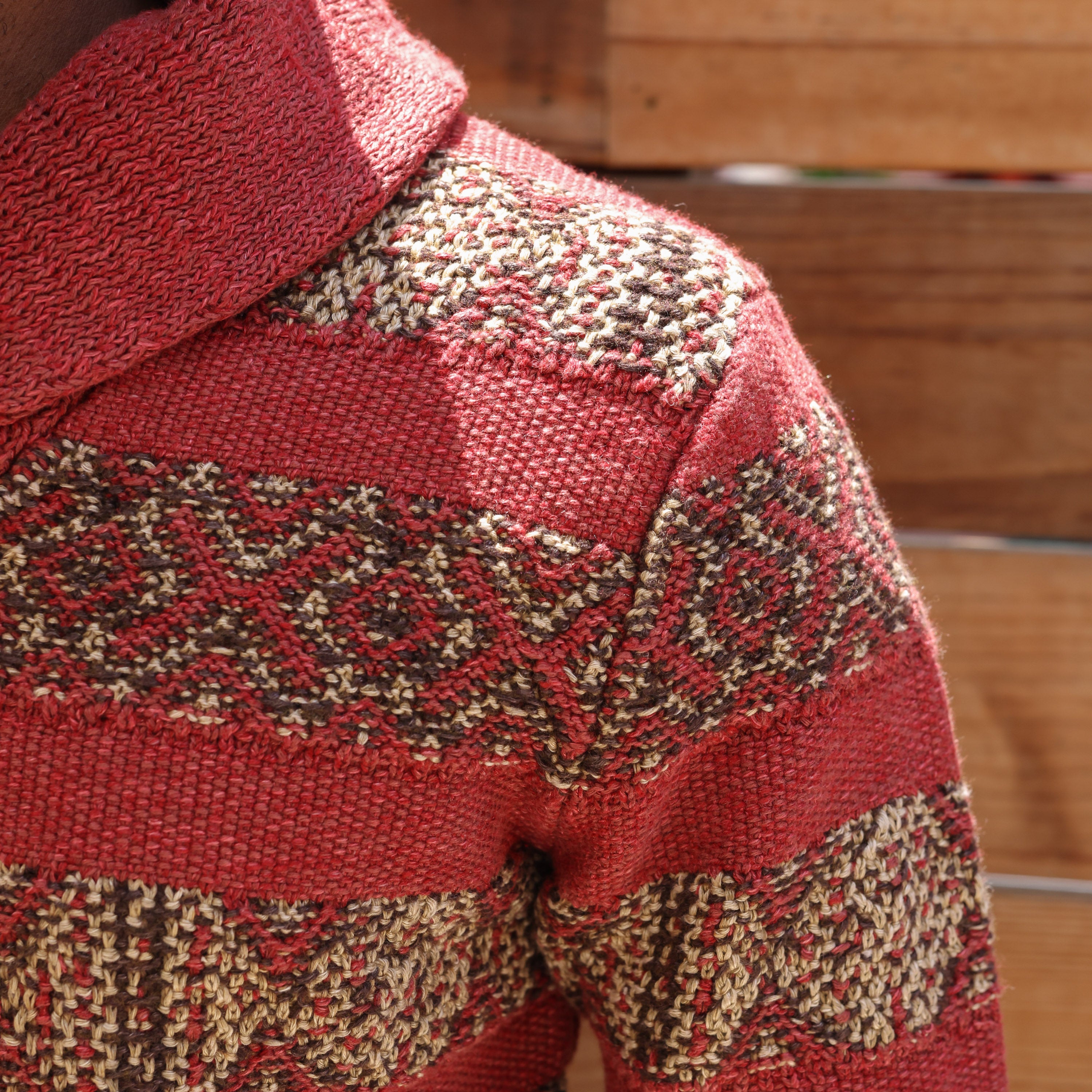 Intarsia-Knit Linen Blend Sweater