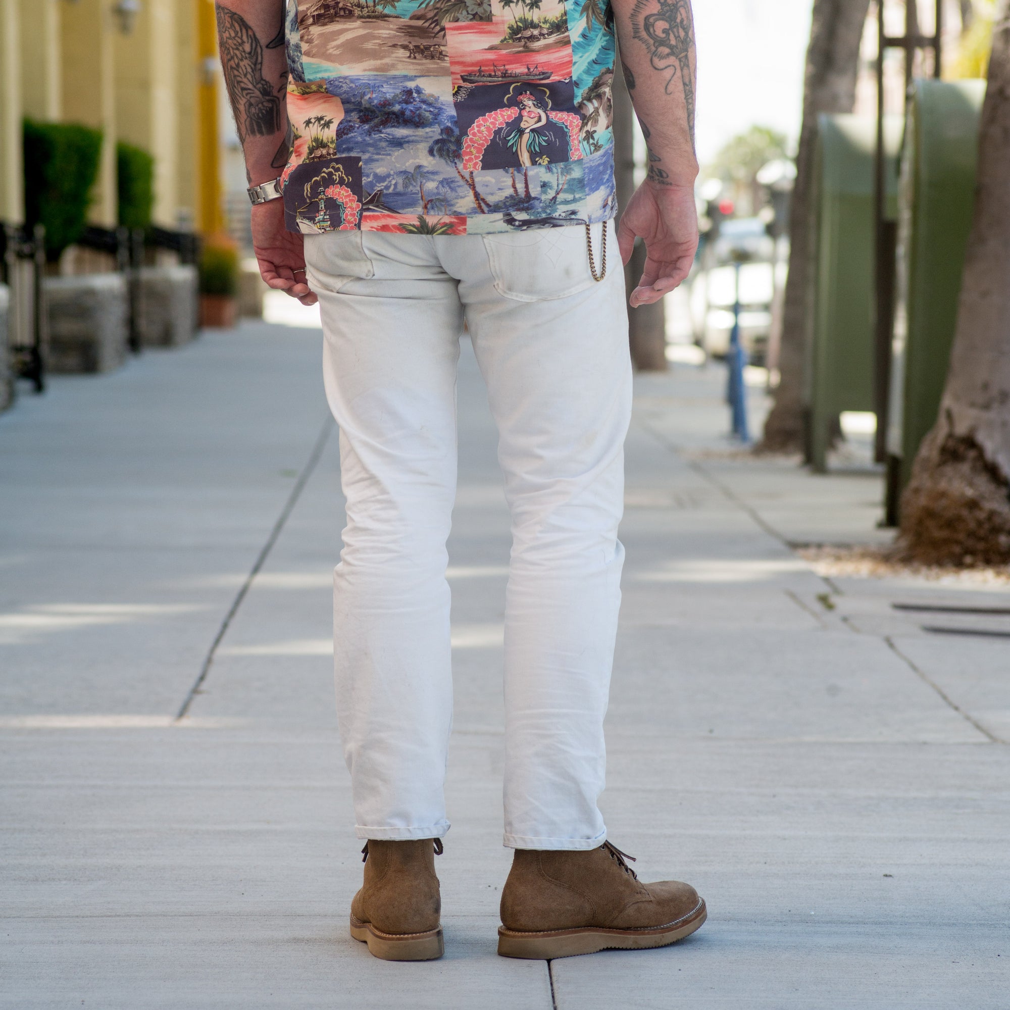 white slim leg jeans