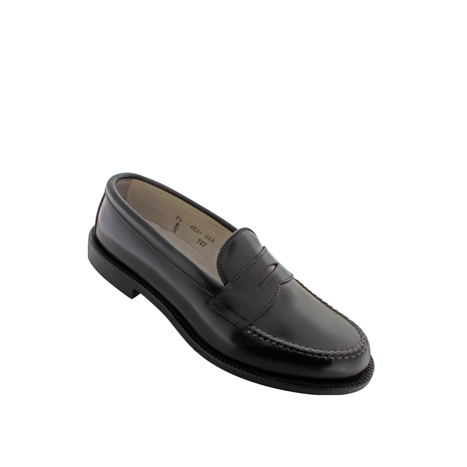 987 Handsewn Penny Loafer Black Shell Cordovan