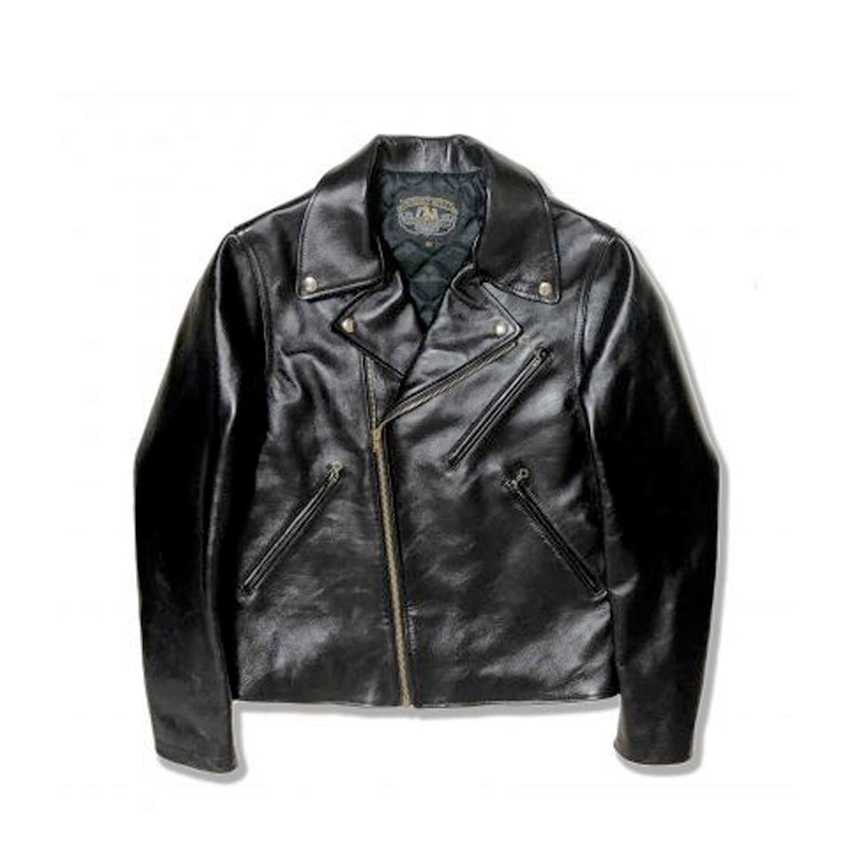 The Flat Head FN-LJ-HW001 Horsehide D-Pocket Motorcycle Jacket Black