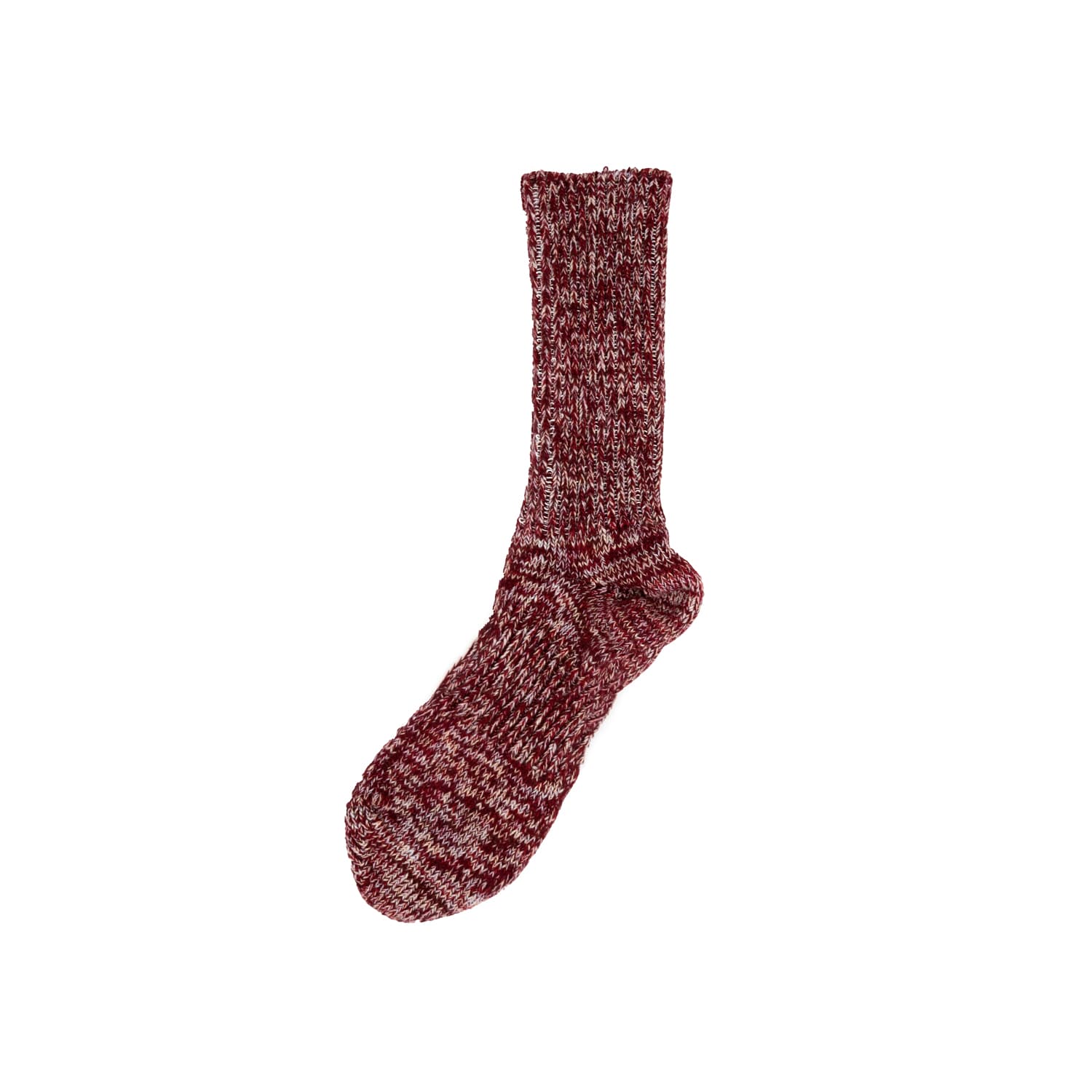 Linen Crew Socks Red