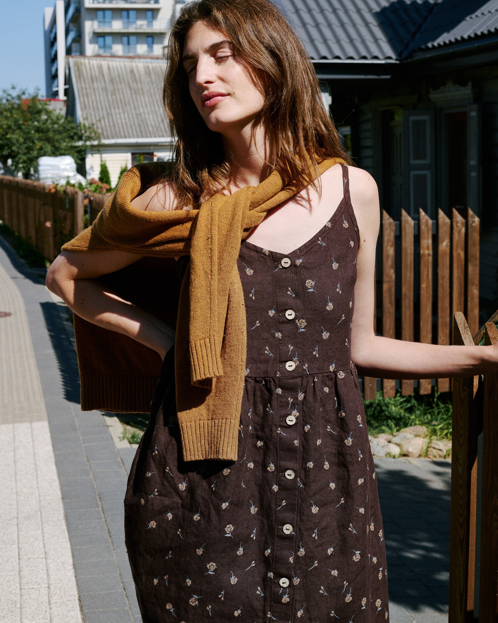 SARAH button down slip linen dress - notPERFECTLINEN product image