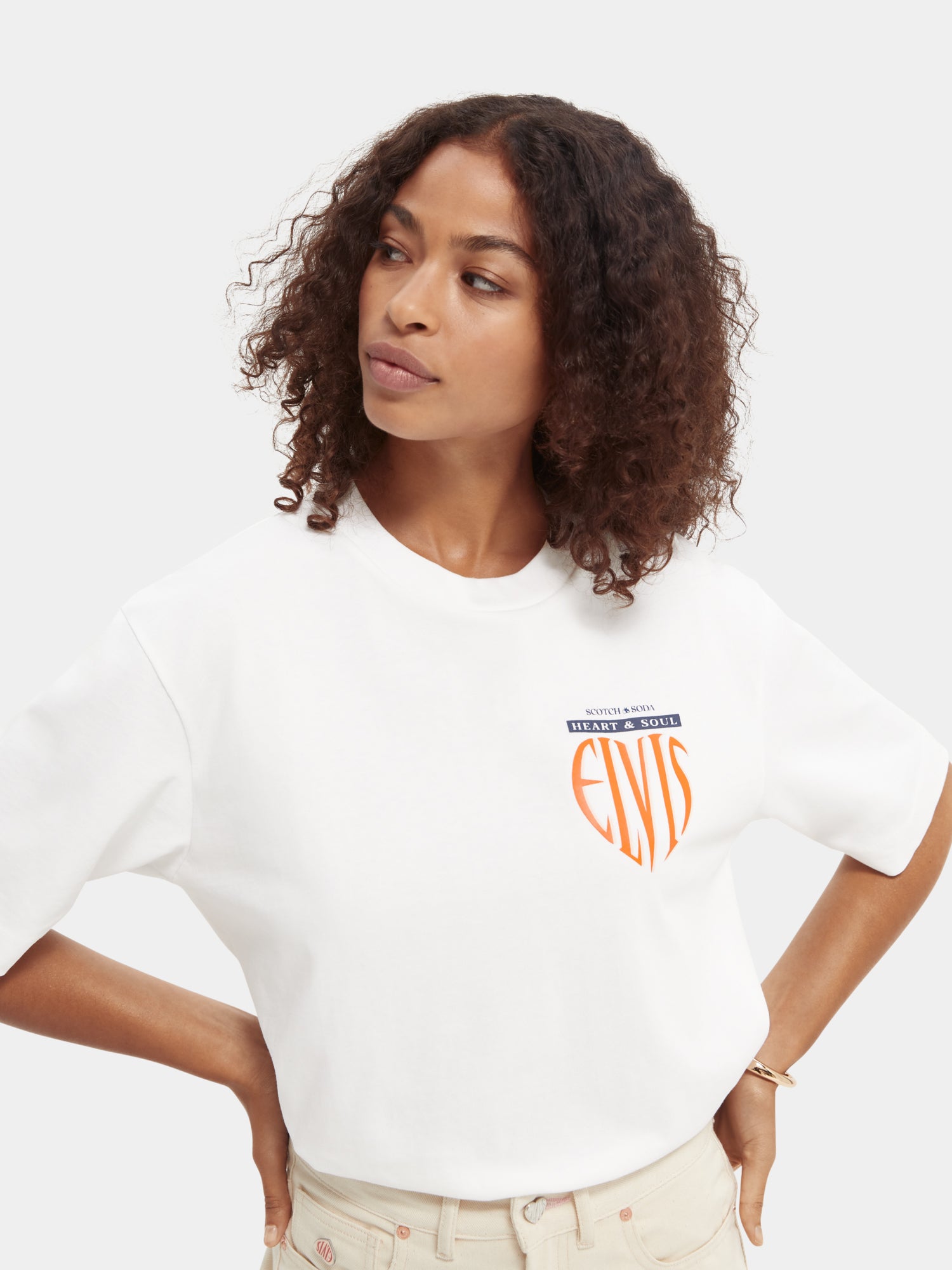Elvis graphic organic cotton T-shirt | Scotch & Soda NZ