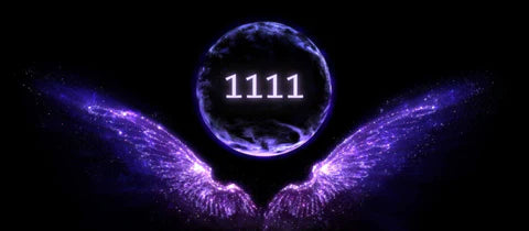 Ethereal purple angel wings and moon show Angel number 1111