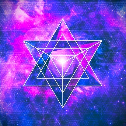 Merkaba with two tetrahedrons in the cosmos
