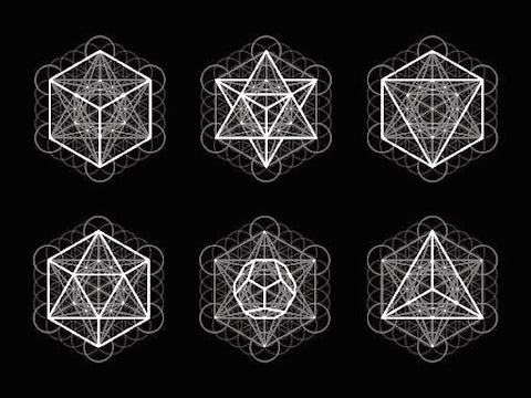 Metatron's Cube contains all five Platonic Solids and a Merkabah