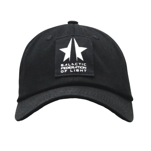 The official Galactic Federation of Light baseball cap as seen from the front