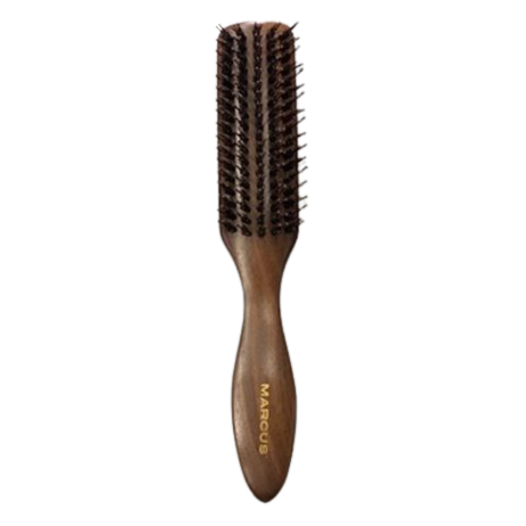 Mens Wild Boar Bristle Hair Brush - Stiff Bristles Black Walnut