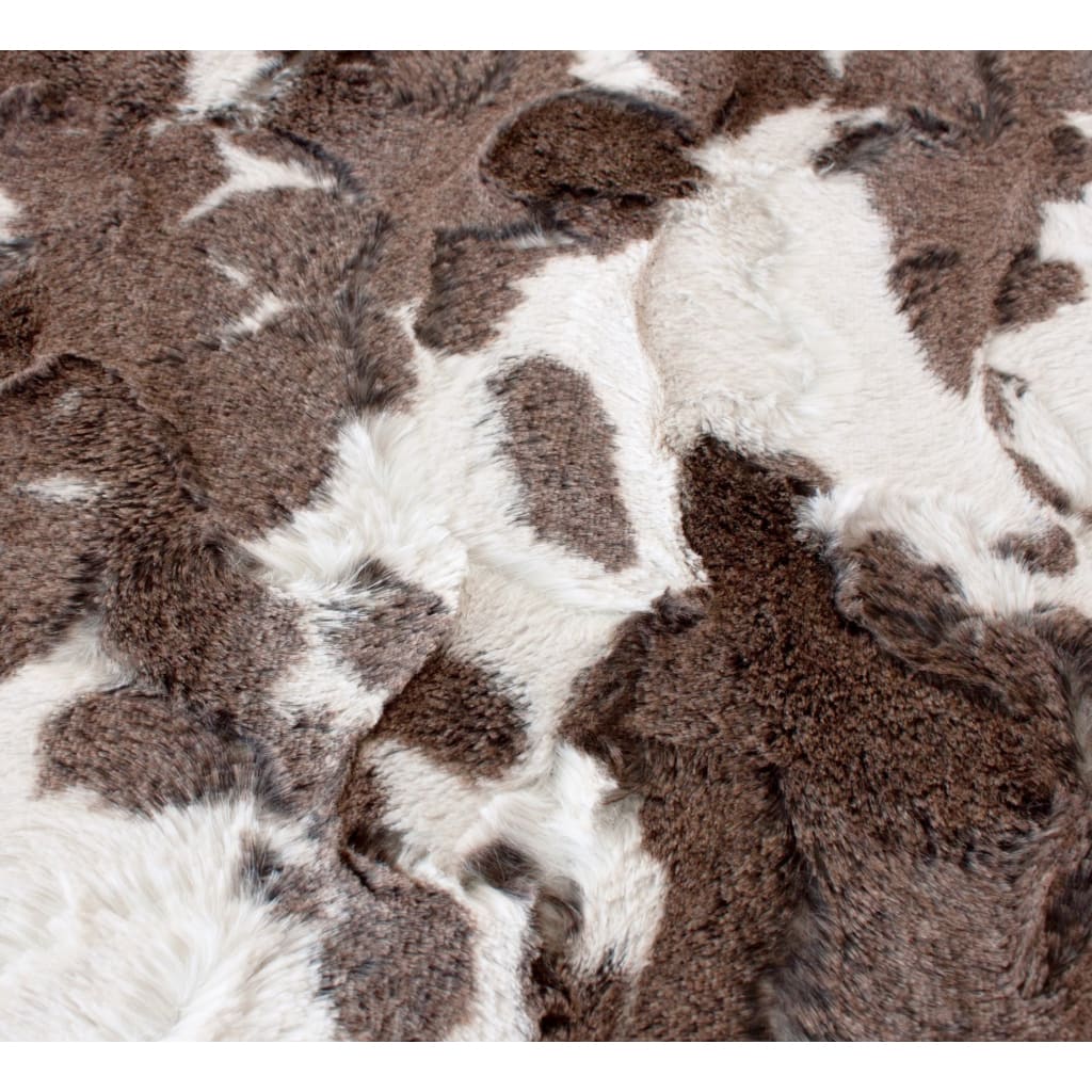 1 Yard of Faux Cow Hide Fabric in Brown and White Great for