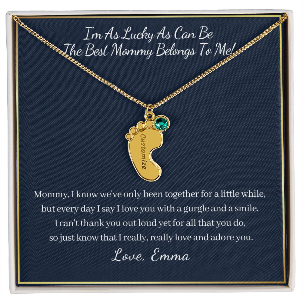 Mom Jewelry - Baby Feet Necklace in Sterling Silver - MYKA