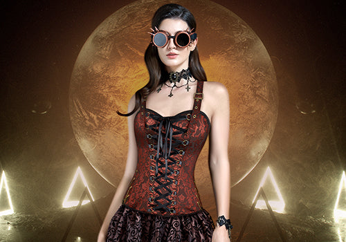Plus Size Steampunk Corsets Top With Straps