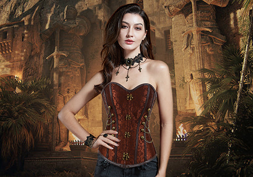 brown corset with chains