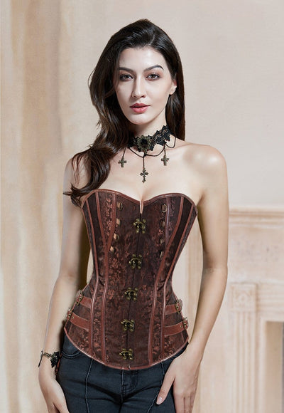 Steampunk Corset Top- Blue and Red Corset for Women – Meet Costumes
