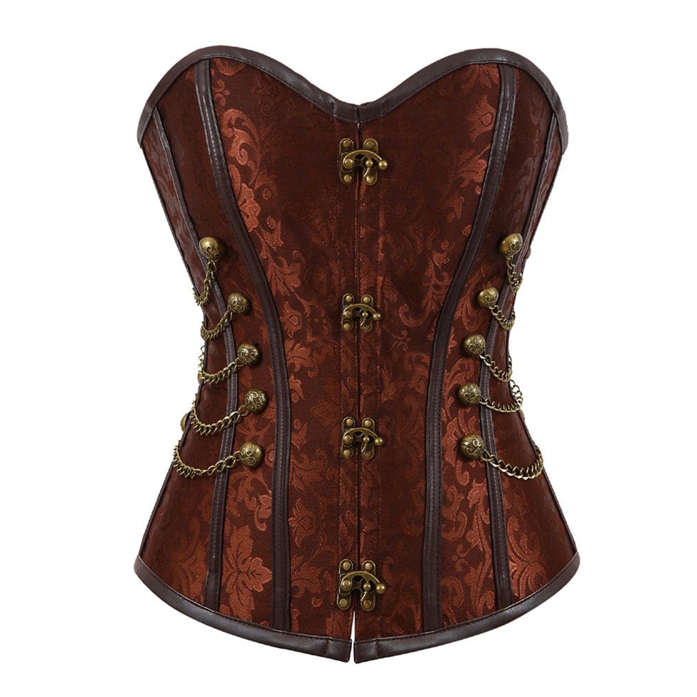 Steampunk Corset Dress Brown Corset Suit for Women – Meet Costumes