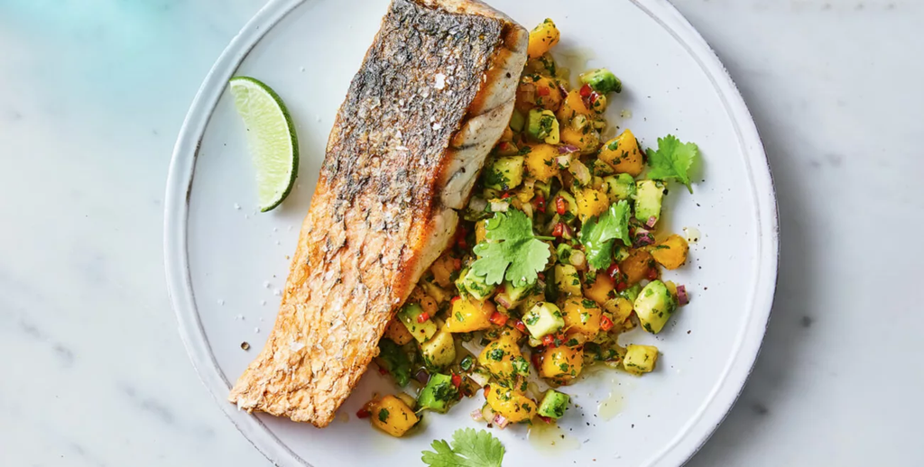 Barramundi with mango salsa