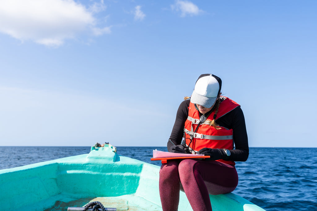 Female marine researcher