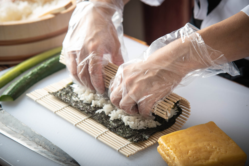 Making sushi rolls