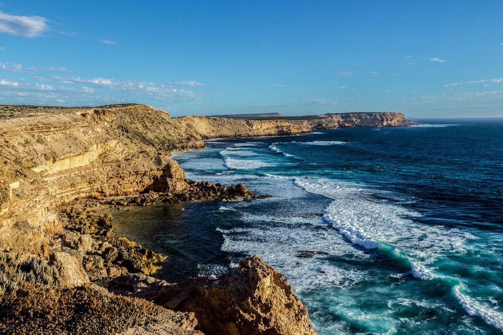 Famous cliffs near port lincon at sunset, South Australia stock