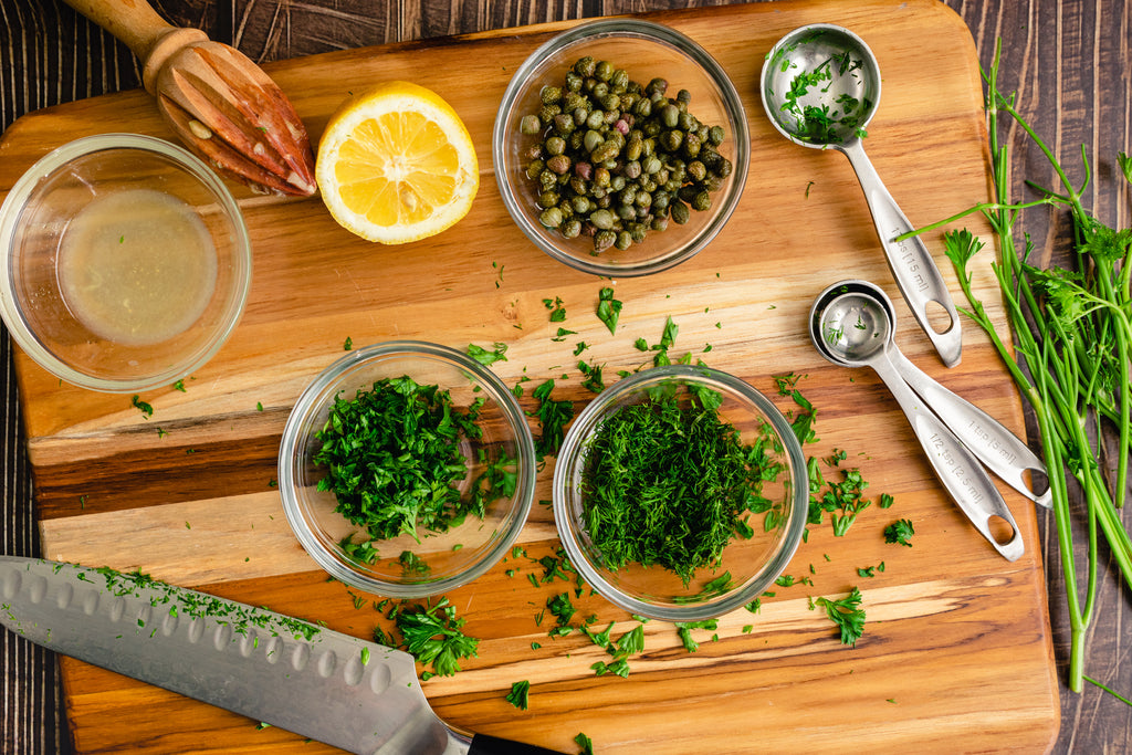 Lemon, capers, parsley