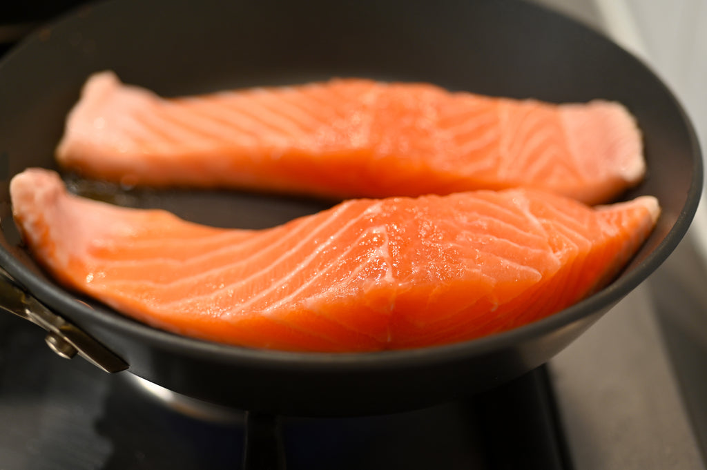 Ocean Trout Fillets in a pan