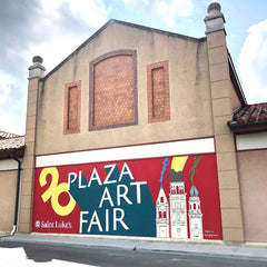 Plaza Art Fair mural 90th Anniversary banner for 2021