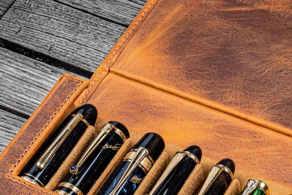 full grain leather pen case