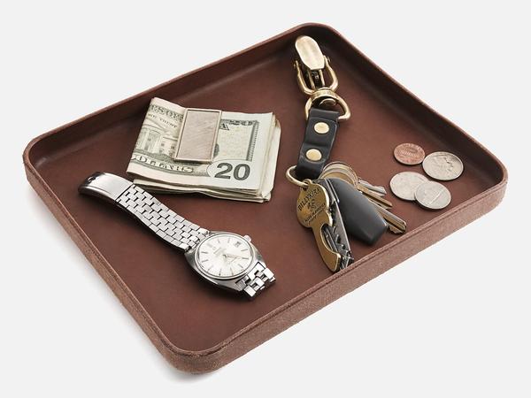 leather valet tray