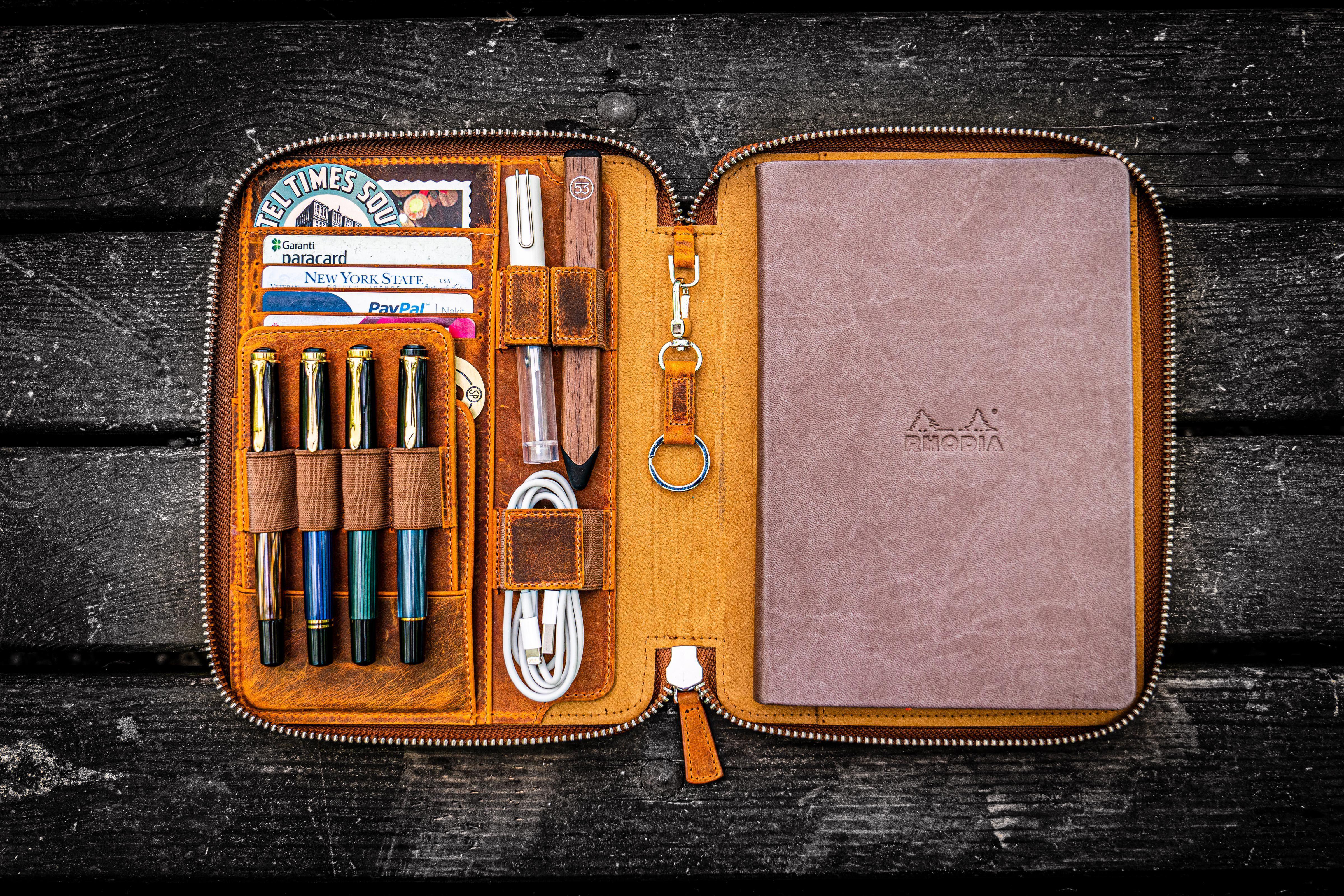 100% Handmade Student Leather Pencil Case - Galen Leather