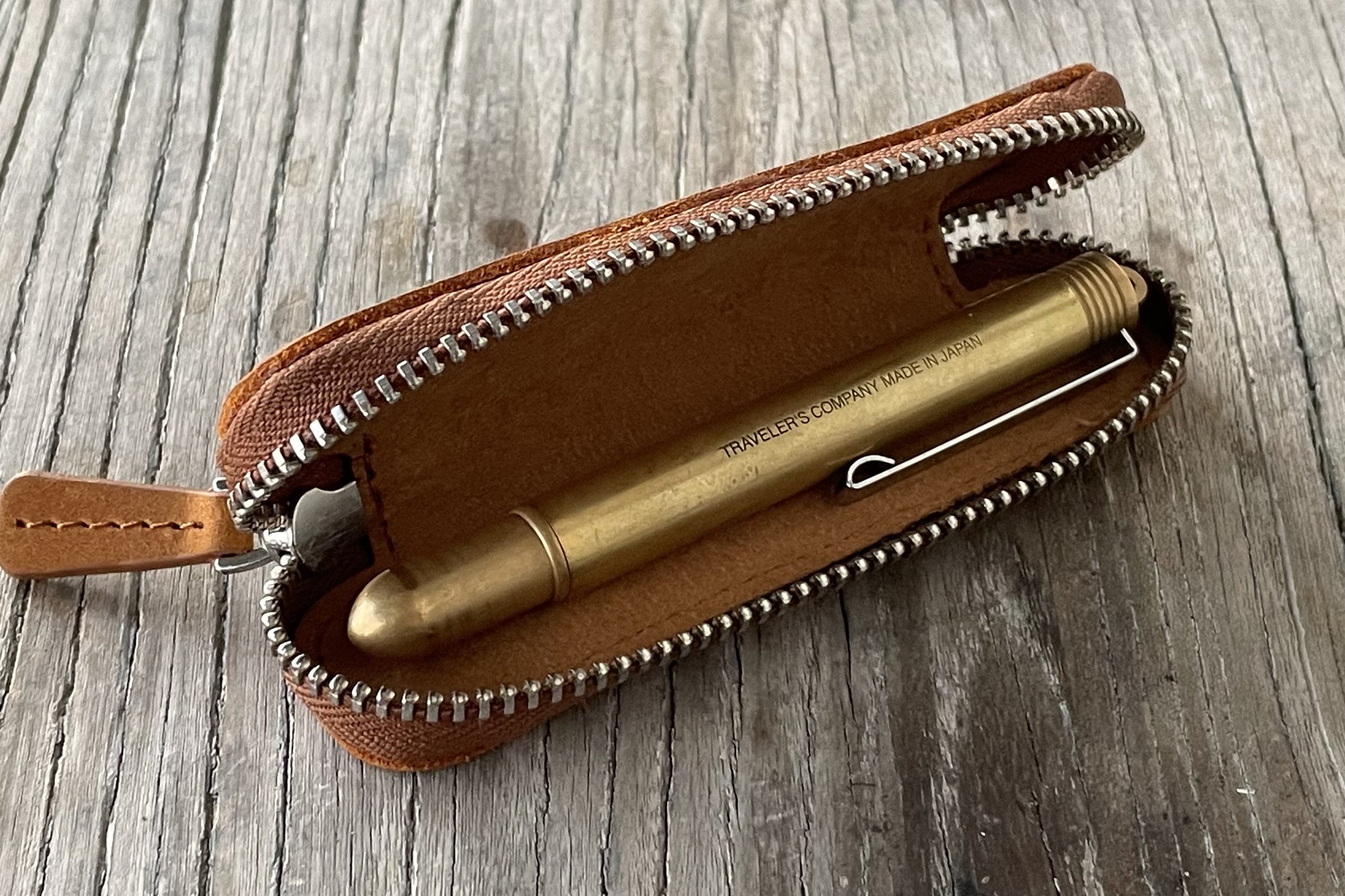 Large Leather Pencil Case Pen Bag – LeatherNeo