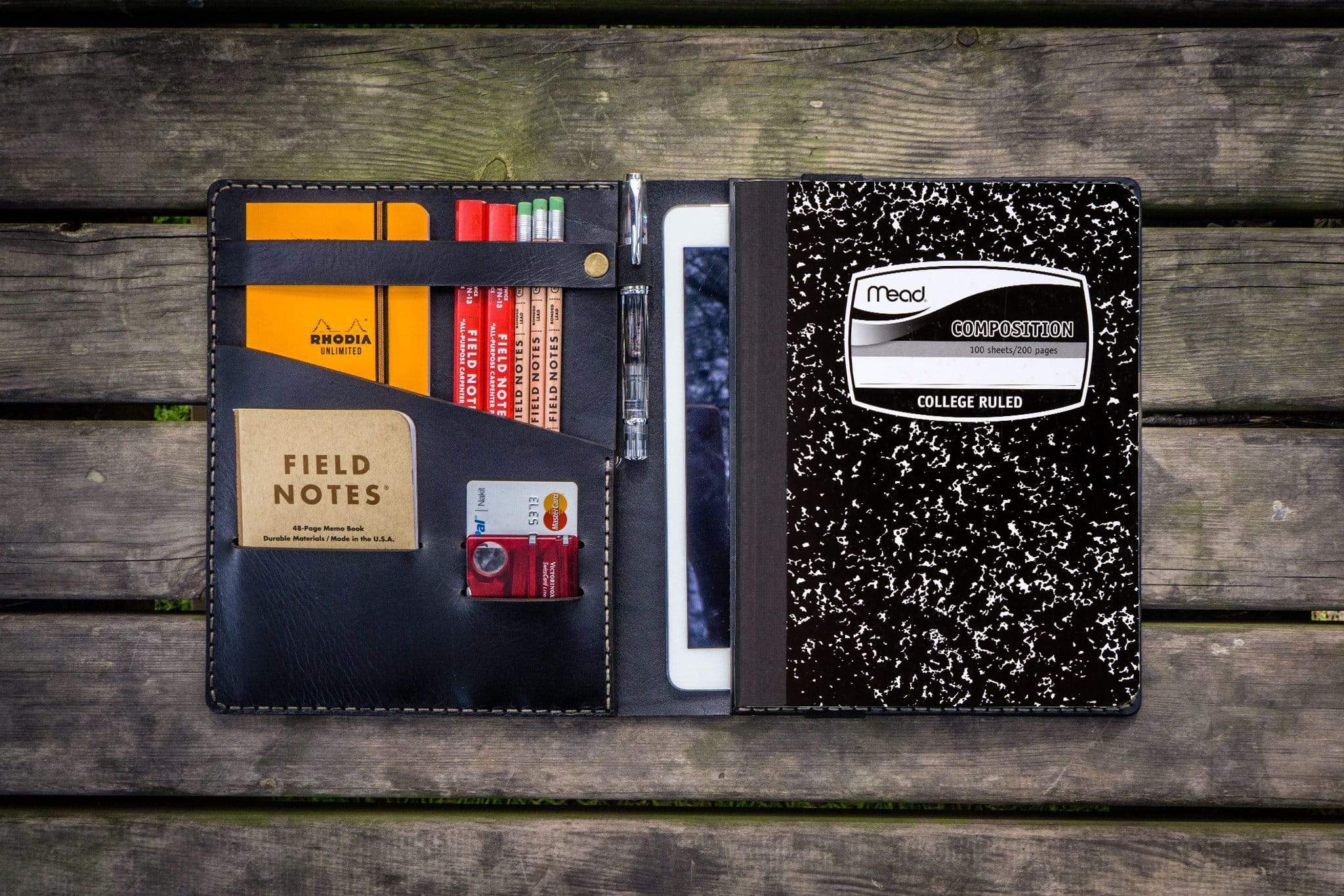 Composition Notebook Cover With iPad Pocket - Galen Leather