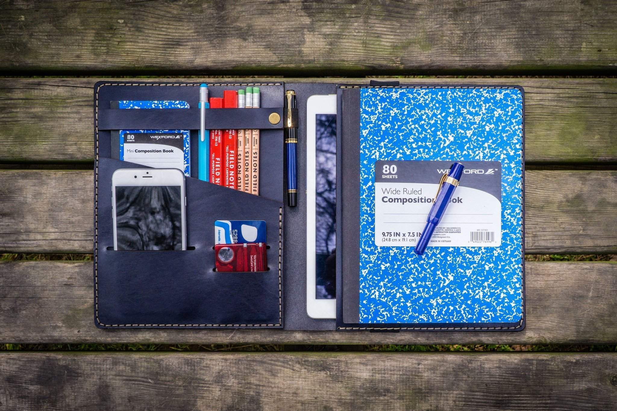 Composition Notebook Cover With iPad Pocket - Navy Blue ...