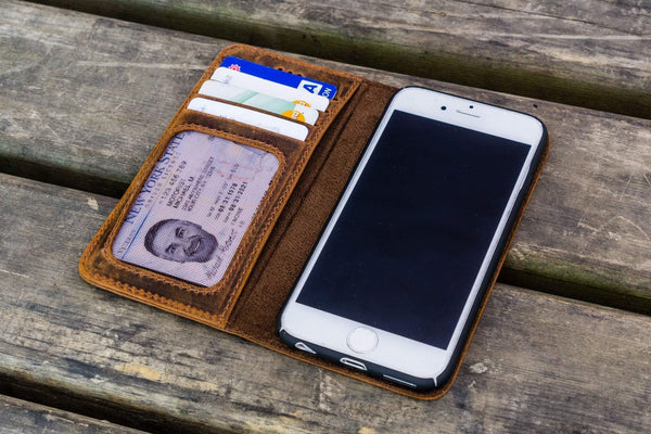 Iphone 5 / 5s / SE Leather Wallet Case - No.01 - Leather