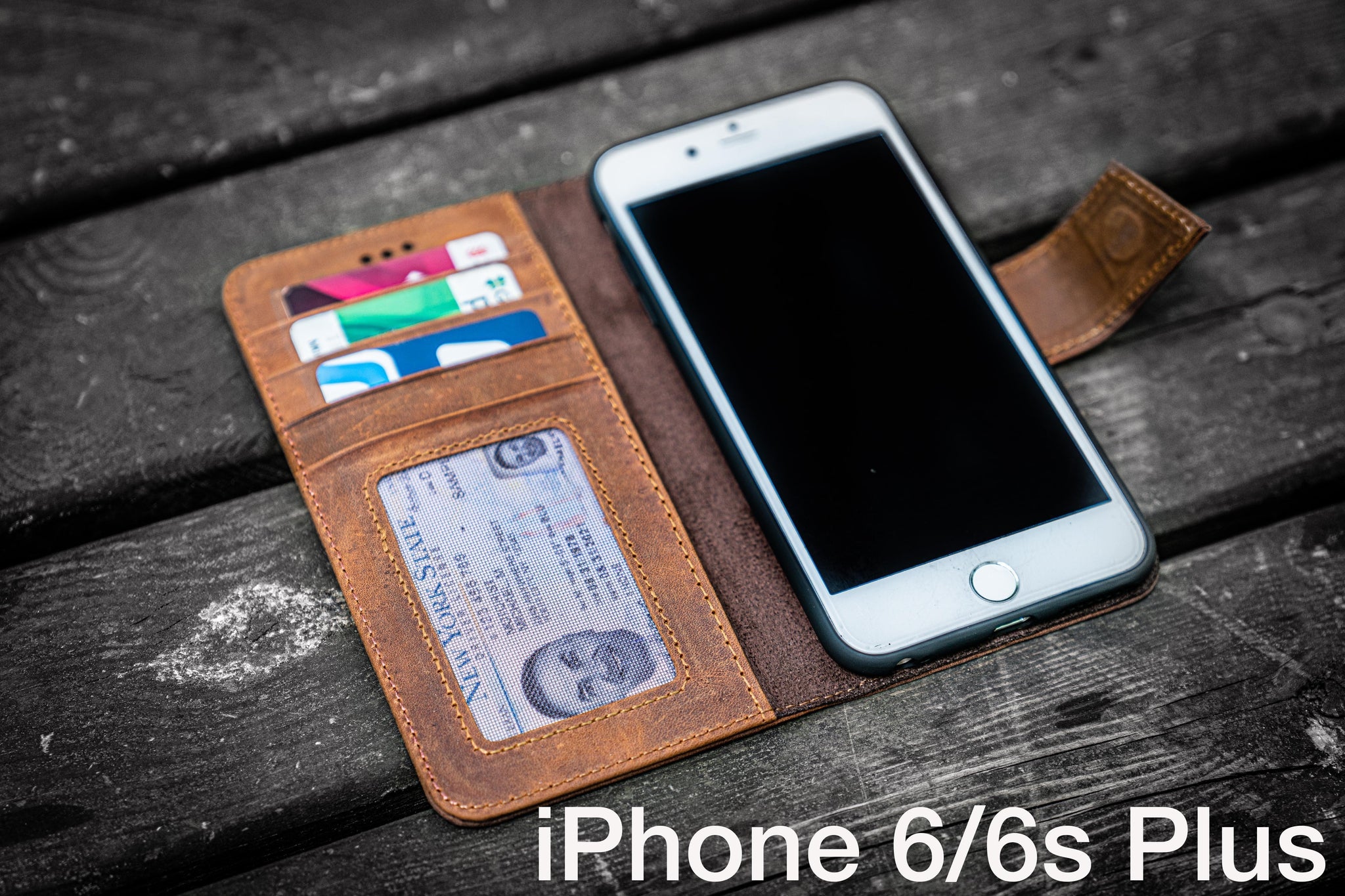 Trunk bibliotheek Clancy Prominent Iphone 6 / 6s Plus Leather Wallet Case - No.02 - Galen Leather