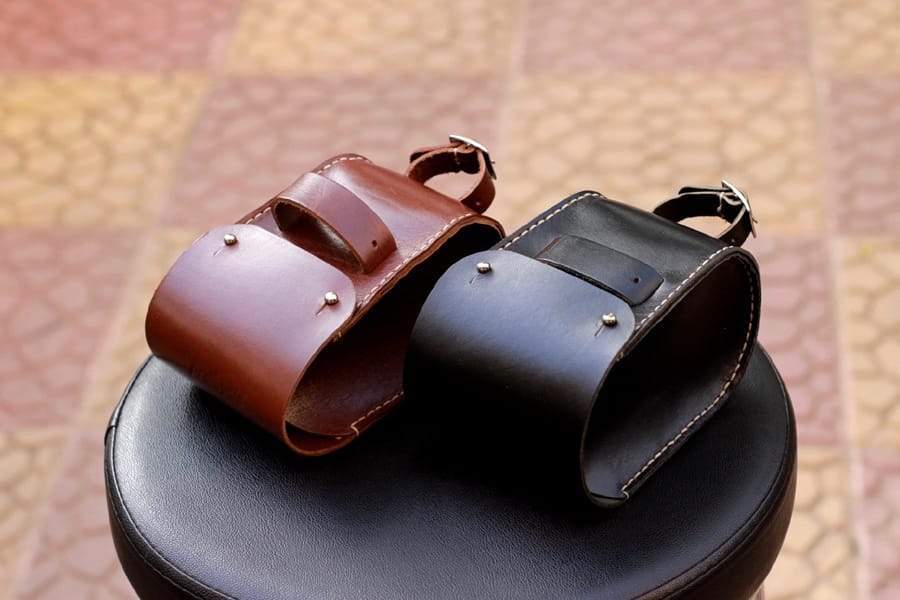 bicycle saddle bags leather