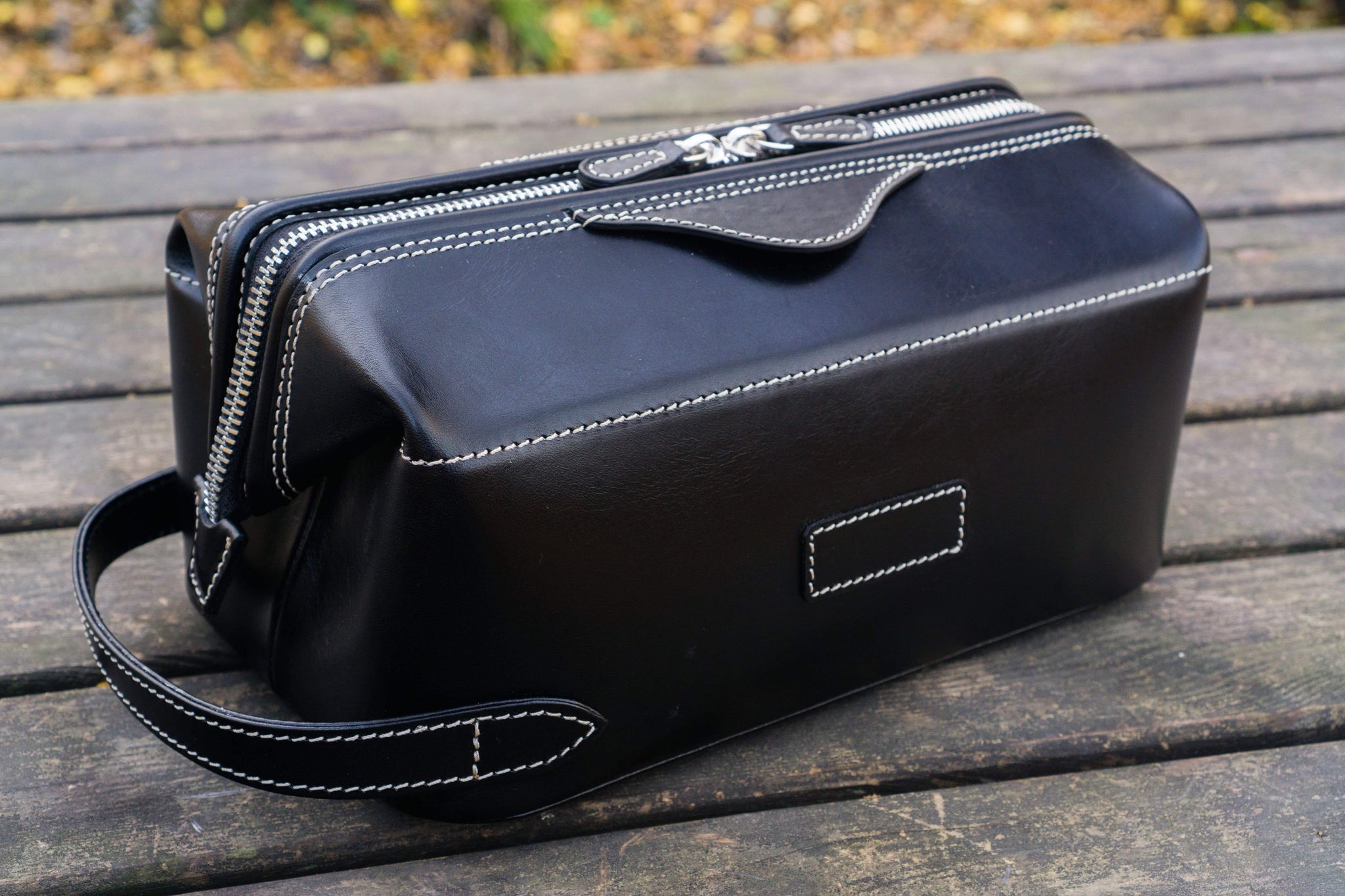 mens leather dopp kit travel bag