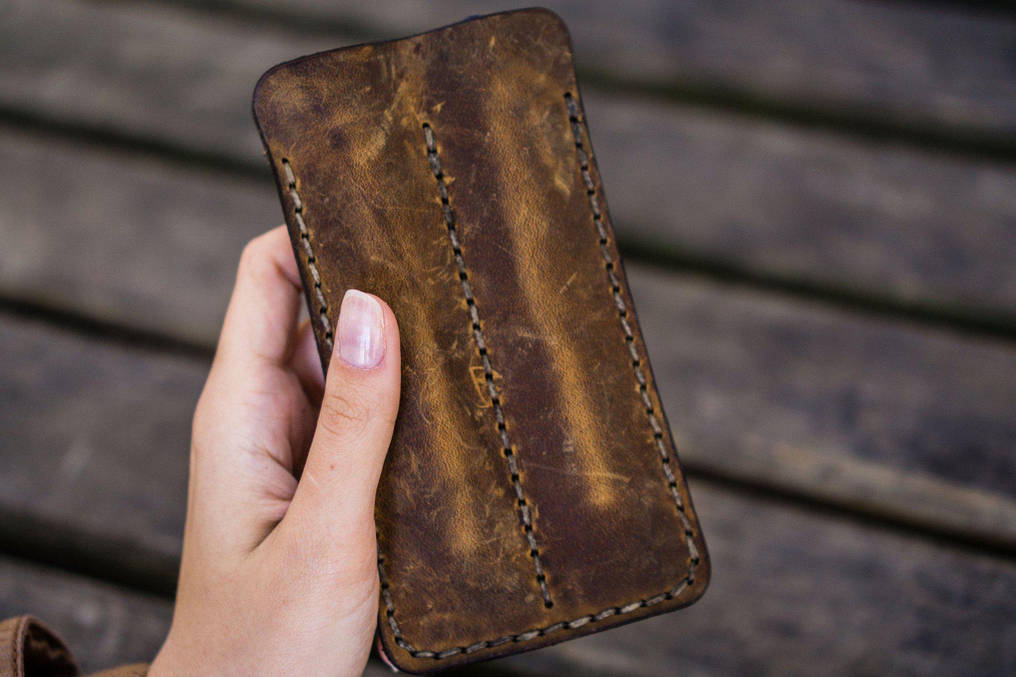 Leather Pencil Pouch #205 - Distressed Brown