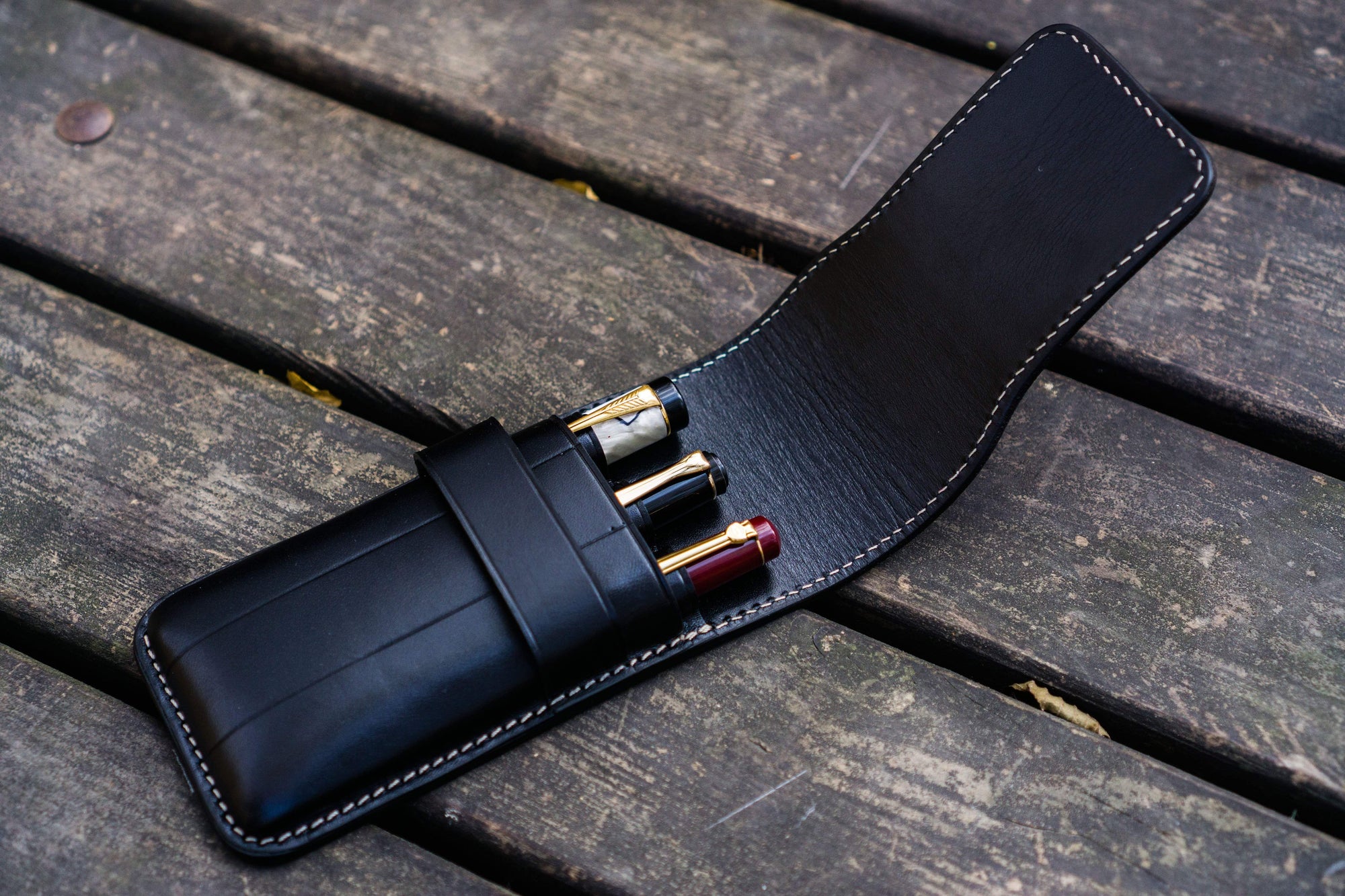 The Student Leather Pencil Case - Brown