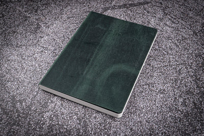 Leather Notebook - Tomoe River Paper - A5 - Crazy Horse Forest Green, Galen Leather