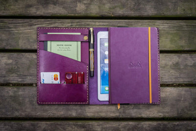 Leather Rhodia A5 Notebook & iPad Mini Cover - Navy Blue
