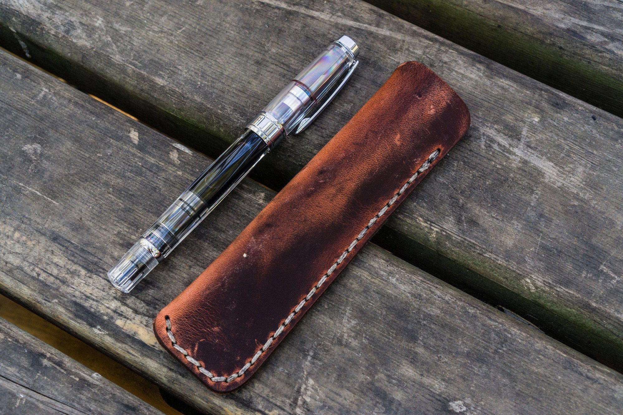 Tubo & Tubino Pencil Case, calf leather, pen case