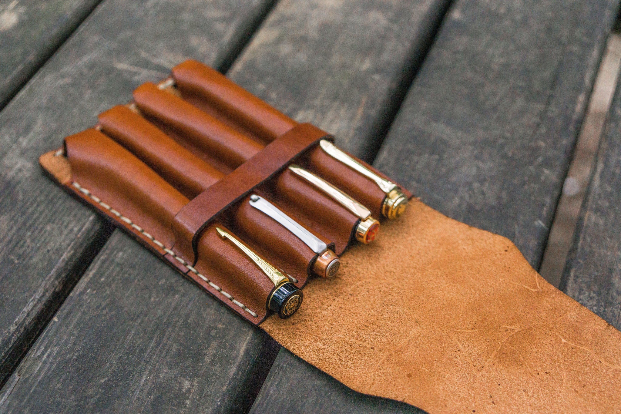 leather fountain pen case