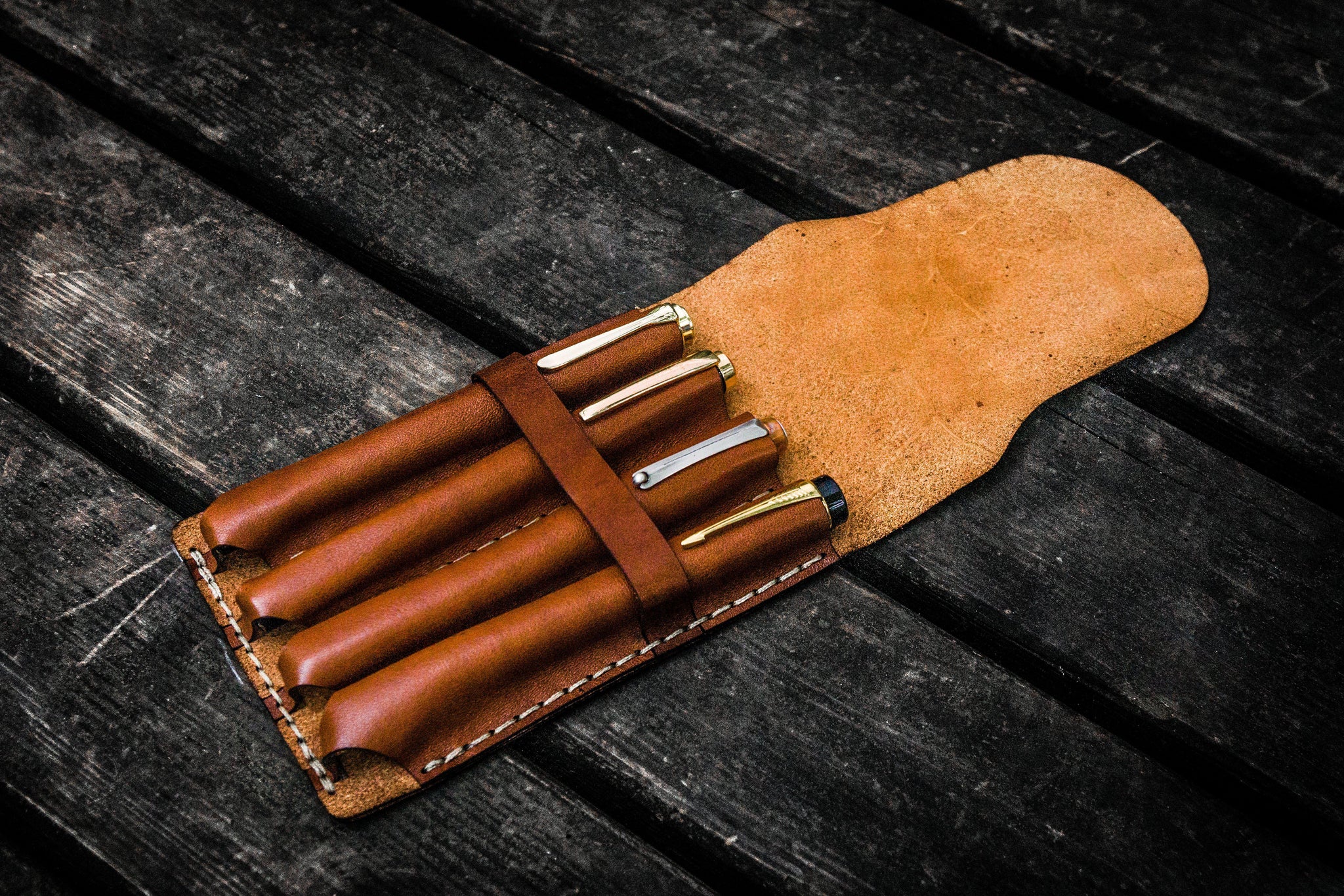 leather fountain pen case