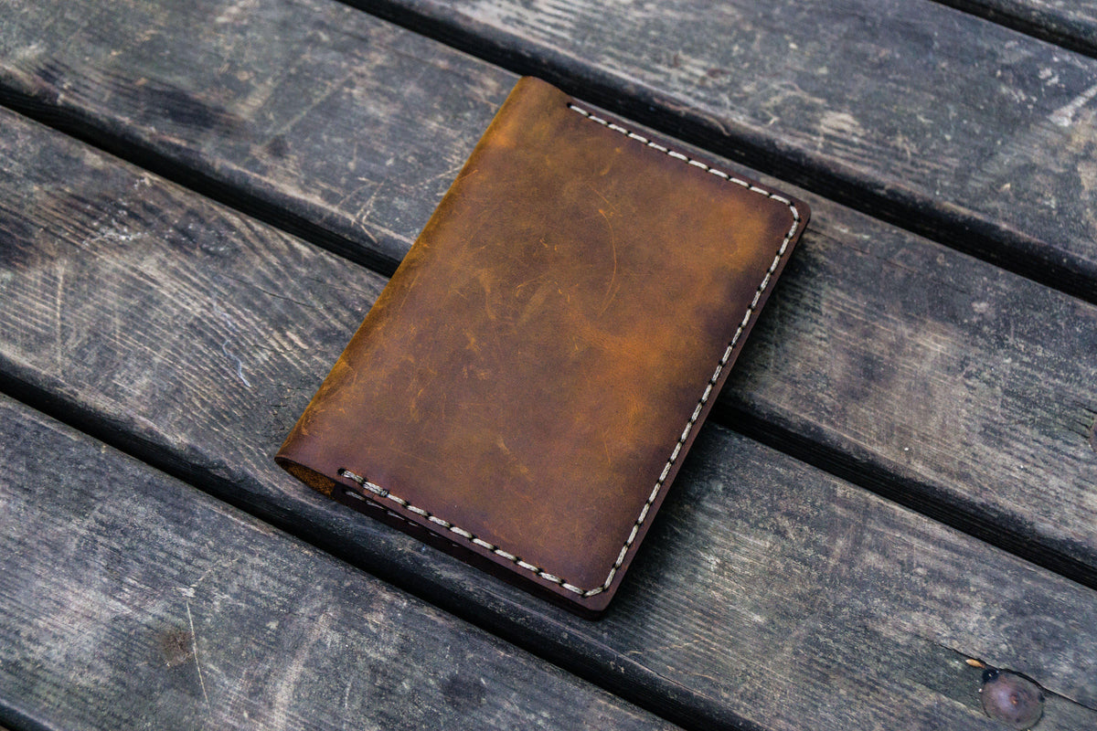 No.33 Personalized Leather Field Notes Cover - Brown - Galen Leather