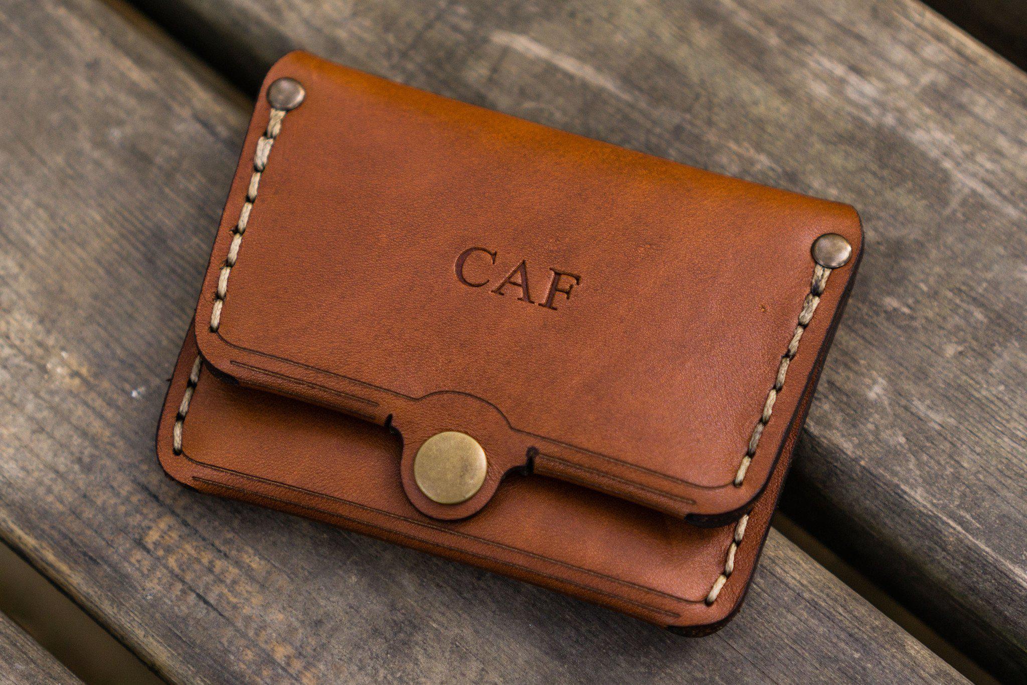No.38 Personalized Minimalist Handmade Leather Wallet - Brown - Galen ...