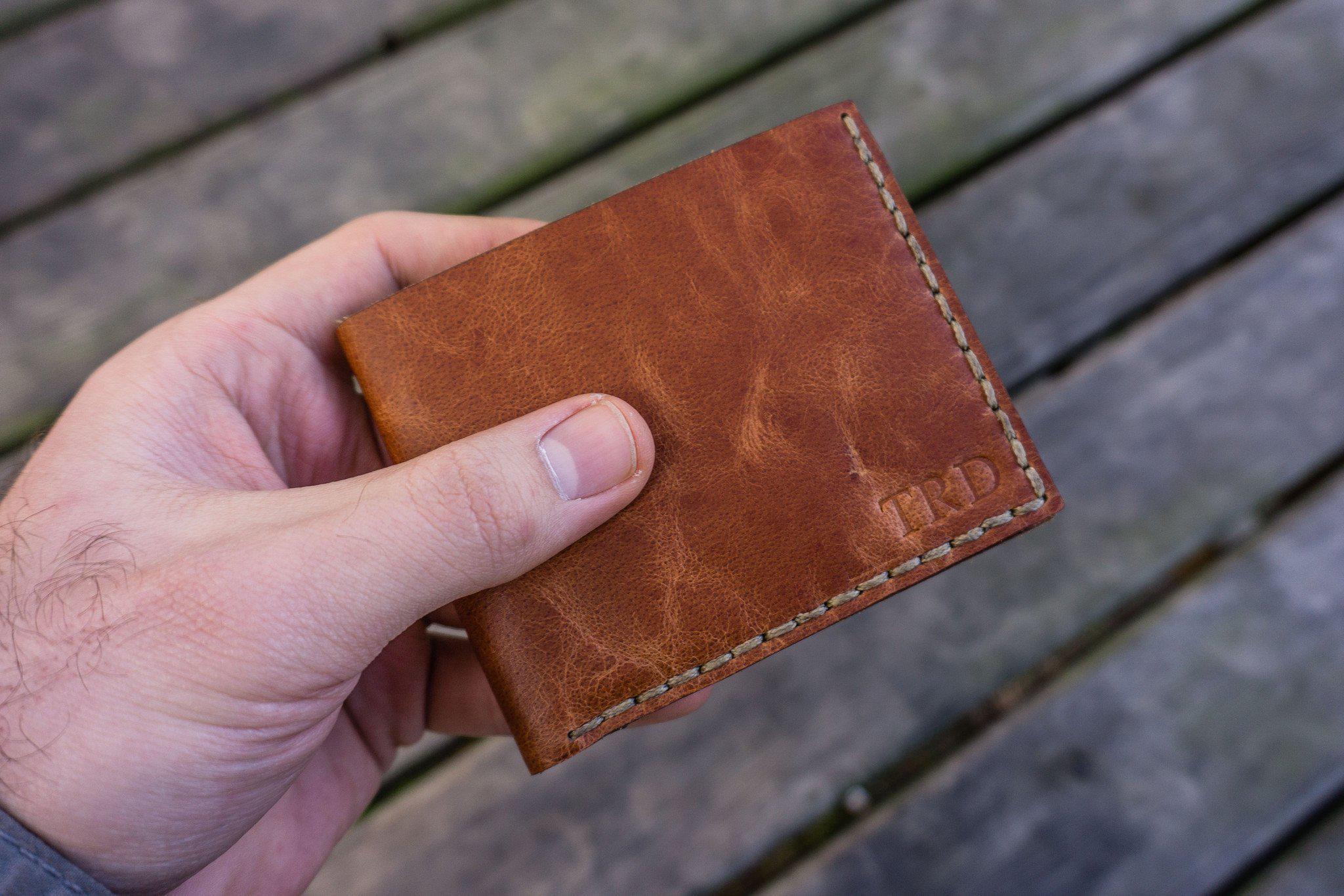 No 48 Handmade  Leather  Wallet  Rustic Brown Galen Leather 