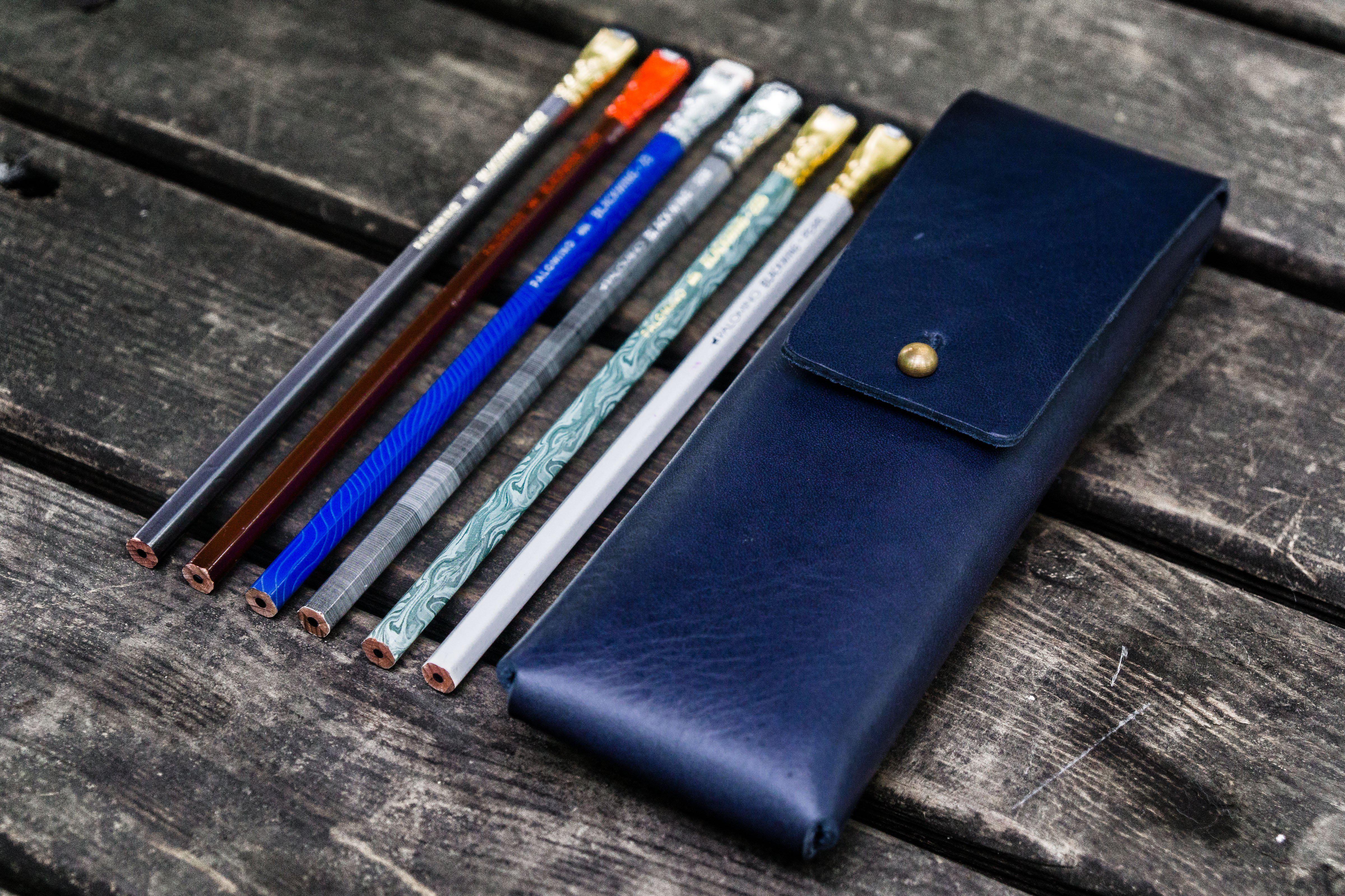 The Charcoal Leather Pencil Case for Blackwing Pencils - Navy Blue, Galen  Leather